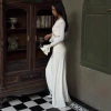 New fashionable lace, sexy and spicy long dress for women in foreign trade, flared sleeves, figure-hugging and patchwork European and American dress for women details Picture